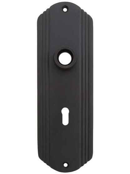 Streamline Deco Forged Brass Back Plate With Keyhole in Oil-Rubbed Bronze.